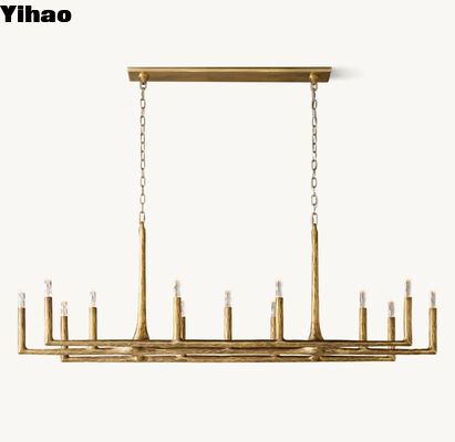 خرید 72'' Vintage Farmhouse Chandelier با G9 Antique Brass Lantern Pendant Light (چراغ مسخر با چراغ معلق قدیمی) ساخت آنلاین