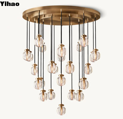 خرید 110-220V کریستال لوستر سقف نور مروارید گرد لوستر ساخت آنلاین