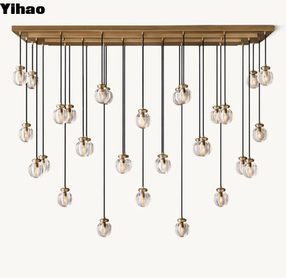 خرید آشپزخانه مروارید مستطیل K9 کریستال شیشه ای لوستر 110V-220V ساخت آنلاین