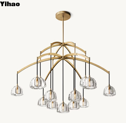 خرید اتاق خواب کریستال نیمه کره مدرن لوستر گرد 60W ساخت آنلاین