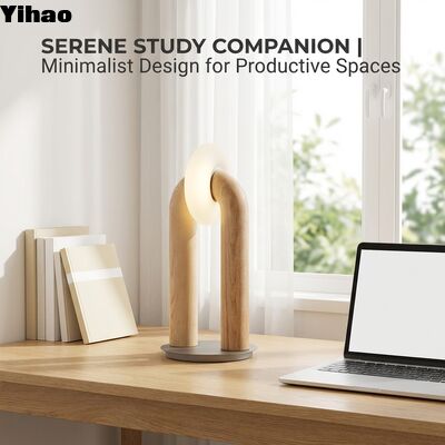 خرید چراغ رومیزی چوبی مدرن مینیمالیستی U شکل با نورپردازی LED چند رنگ برای کنار تخت و میز ساخت آنلاین