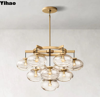 ROSH مدرن شیشه ای لوستر کابرت لوستر گرد OEM ODM