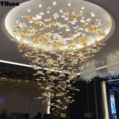 منبع نور ال ای دی کریستال شیشه ای پروژه لوستر برای لابی