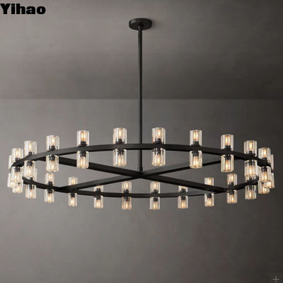 چراغ قوه کریستالی شیشه ای K5 برای اتاق خواب ویلا اتاق نشیمن ابعاد D 120CM