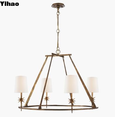 S 5315 Etoile Round Chandelier ارتفاع 64.5 اینچ با فلز زره ای / رقیق سیاه شده