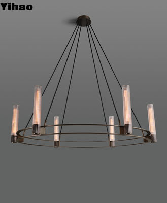 چراغ قوه دایره ای از مس جامد Pastis 2228 48 قطر X 60 OAH شیشه Borosilicate Reeded