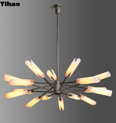 لوستر دایره ای مسی برنجی با ارتفاع قابل تنظیم و چاپ UV