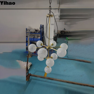 چراغ قوه شیشه ای با بدن مسو و پایه لامپ E12 برای اتاق نشیمن