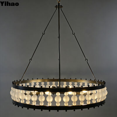 چراغ آویز بدن مس سبک آمریکایی با لامپ روشن سفید گرم 3500K و گارانتی 5 ساله